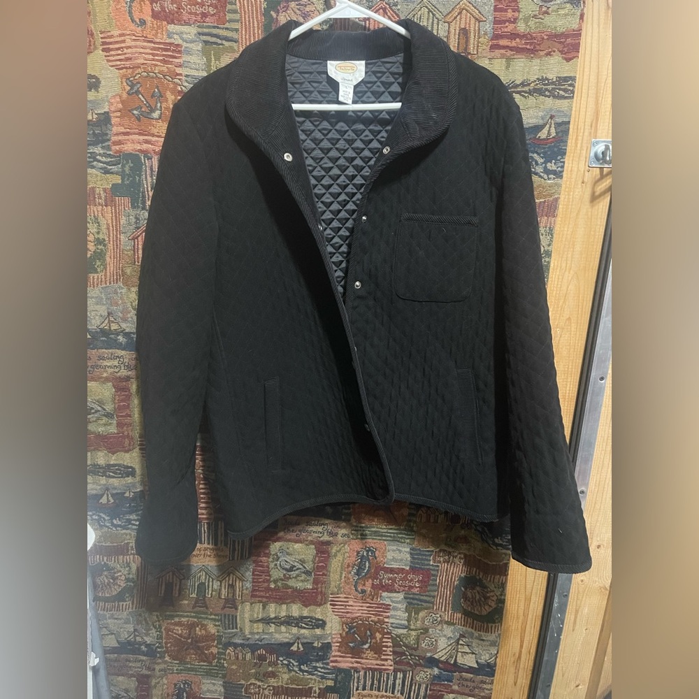 Ladies black Talbots quilted jacket size L